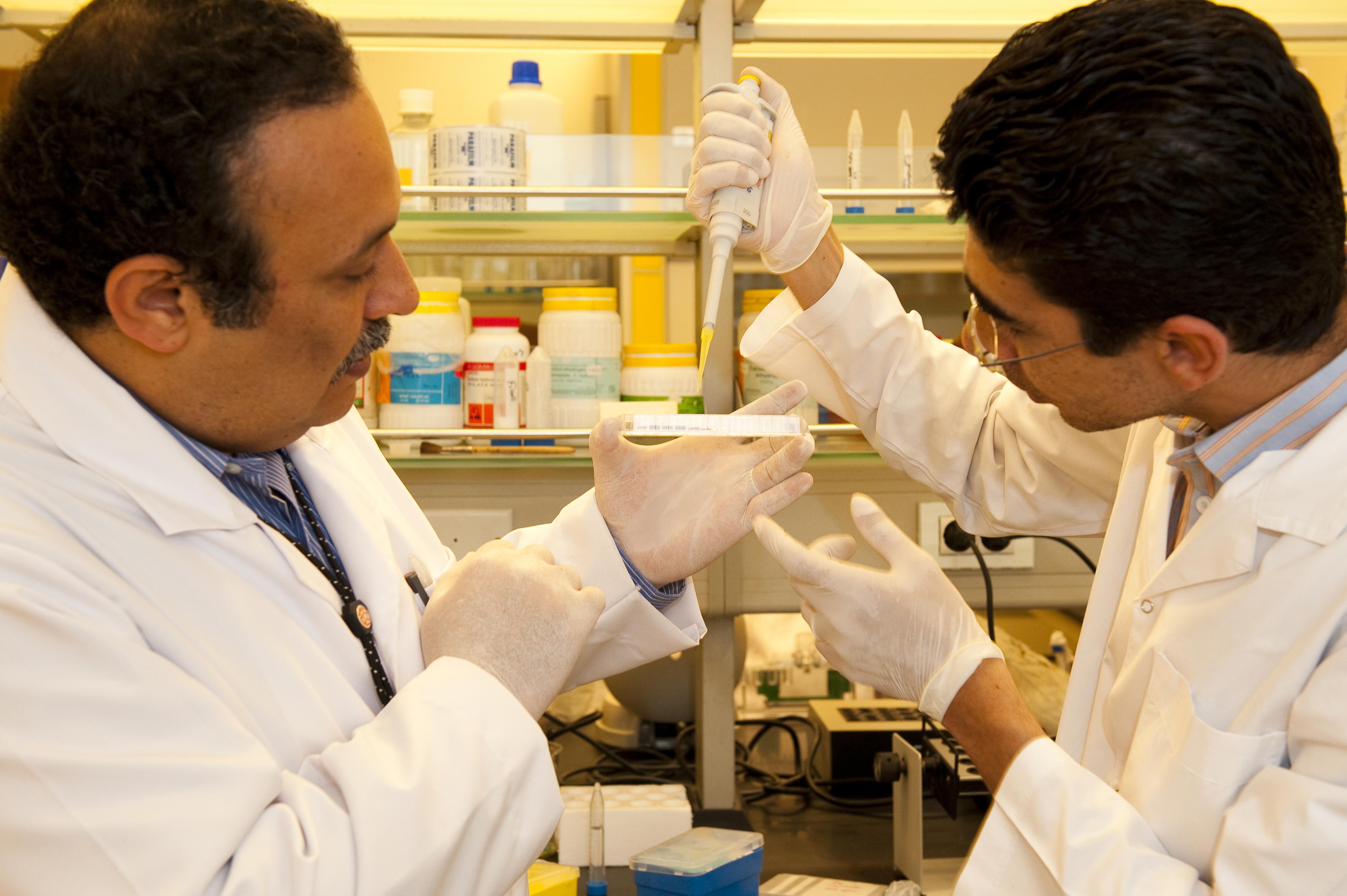 Professor Hassan Azzazy and science lab research