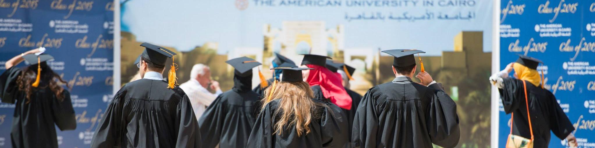 Students in graduation robes