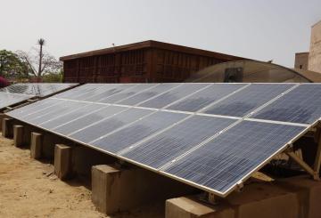 Solar panels to represent green finance in climate change