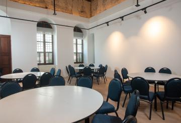 Chairs and tables in a room