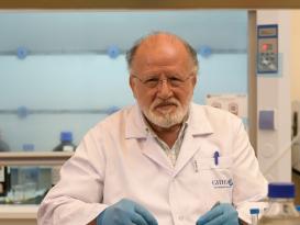 Man smiling in lab