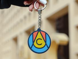 Circular Monogram Keychain