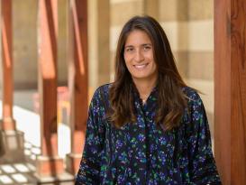 A headshot of a woman