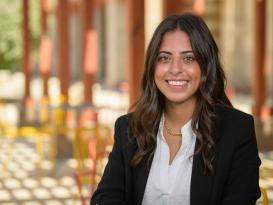 A headshot of a woman