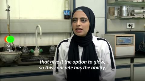 Veiled girl in a lab