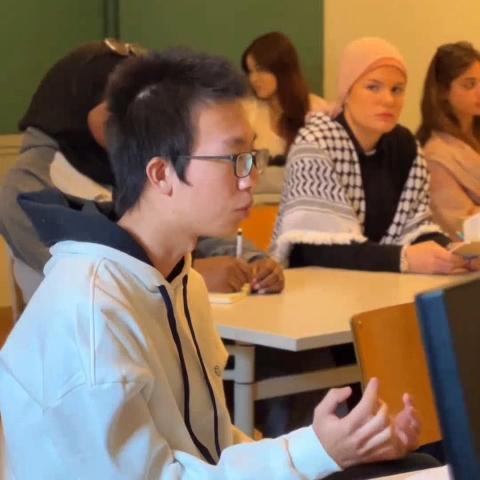 International students sitting in a classroom