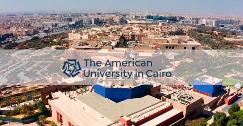 An aerial view of The American University in Cairo