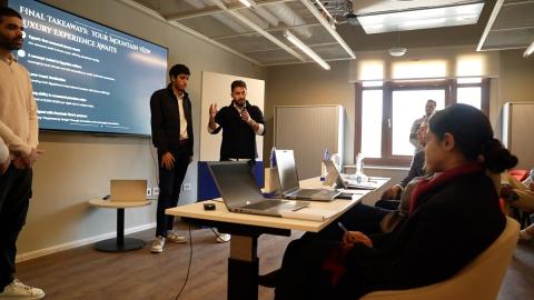 Instructors and students in a classroom