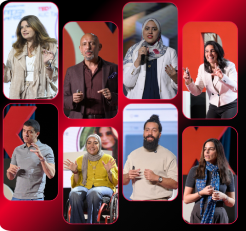 Three men and five women standing and talking
