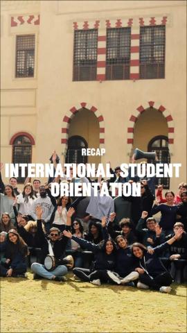 recap of international student orientation group photo