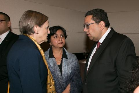 Former AUC President Lisa Anderson, Hania Sholkamy and Ziad Bahaa-Eldin