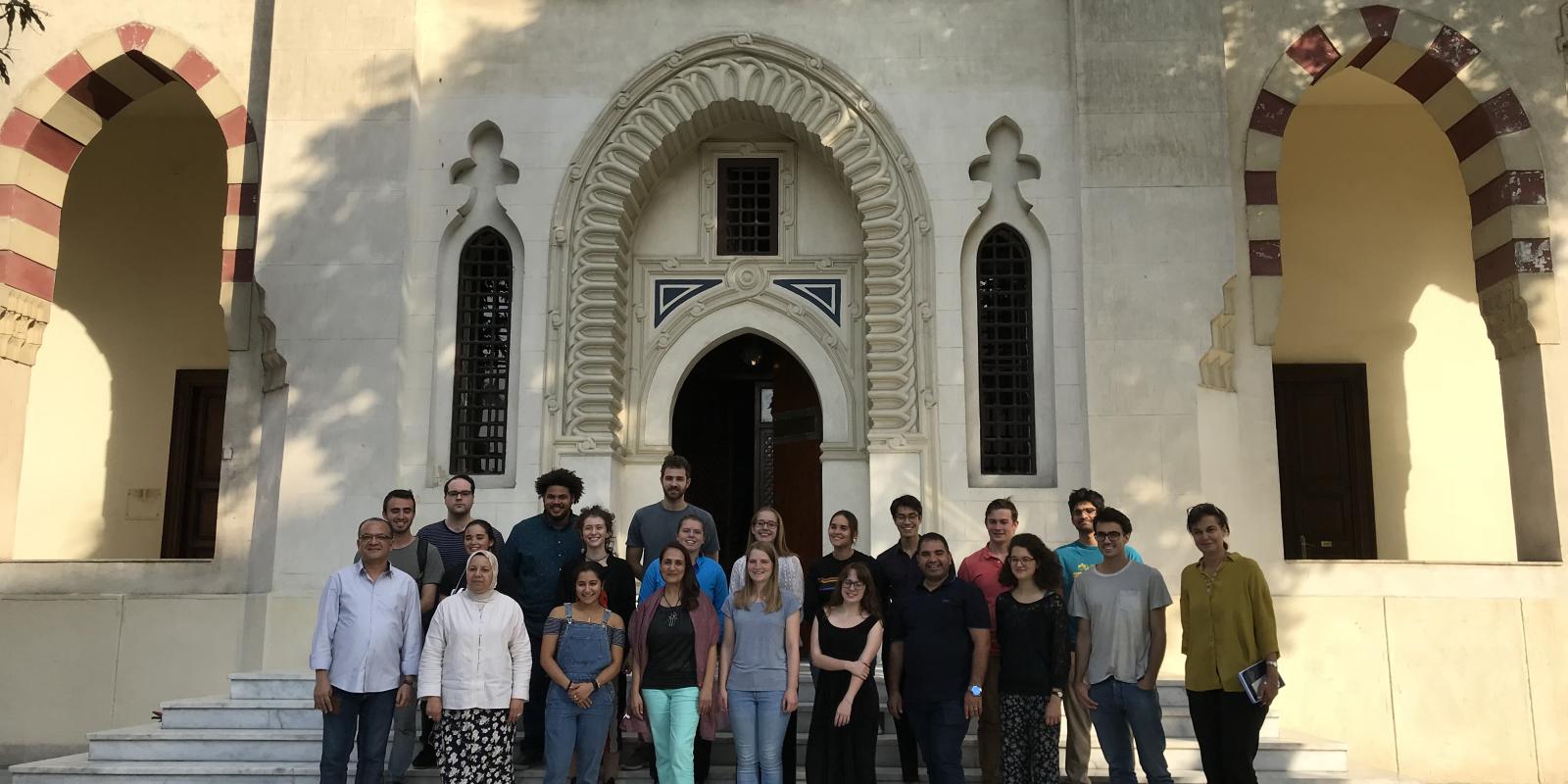 AUC international students during a cairo tour
