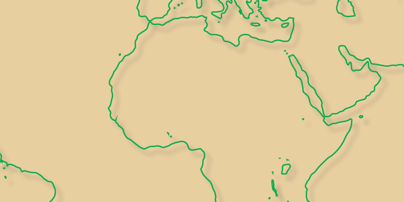 Green globe on beige background