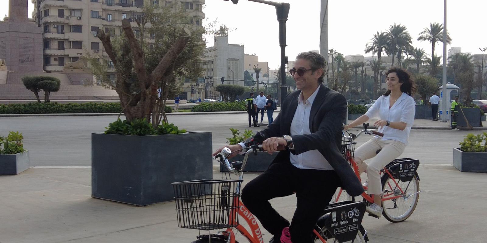 Momen El-Husseiny takes Cairo Bike for a spin in downtown Cairo