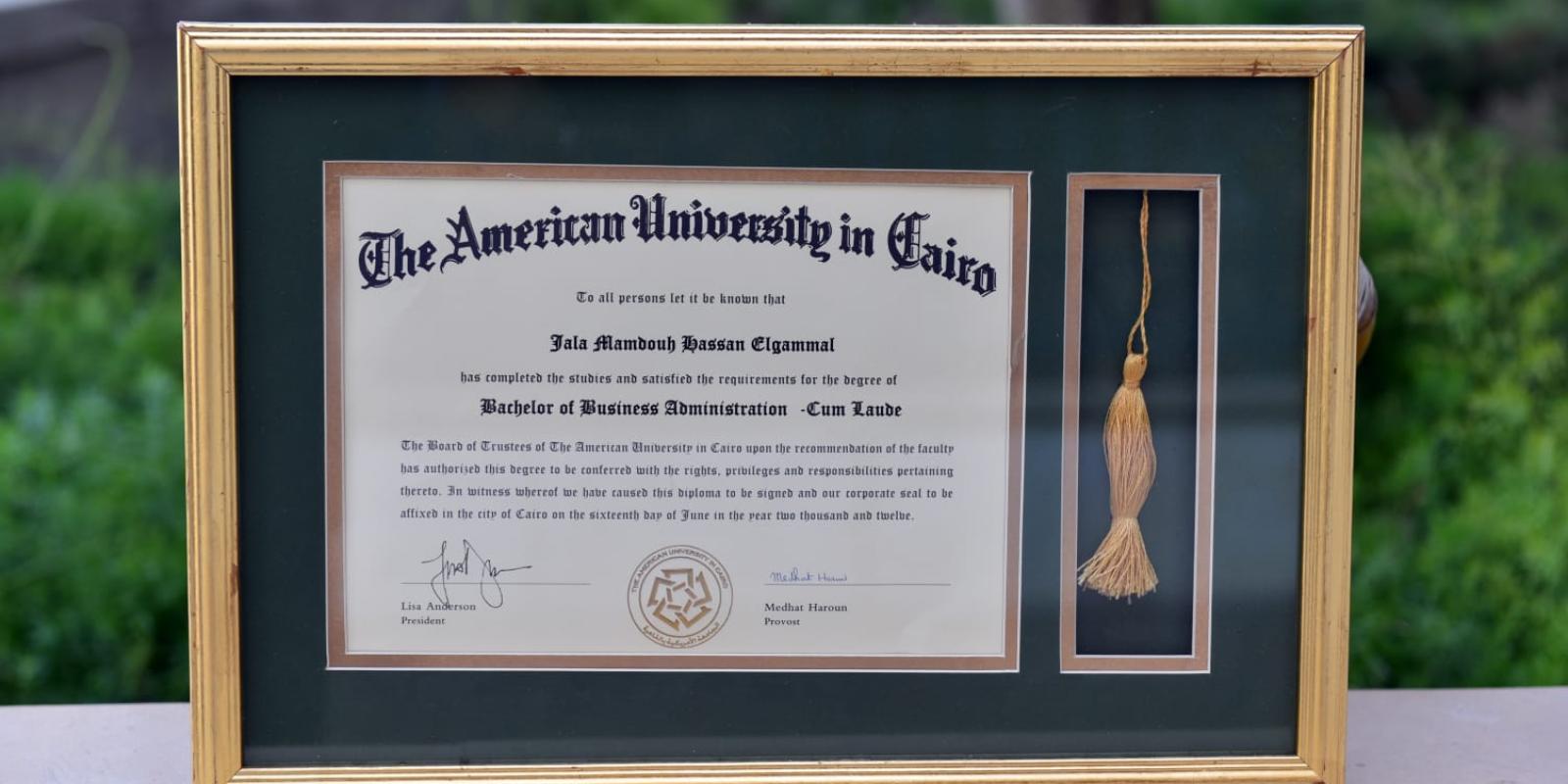 Wooden frame for graduation diploma