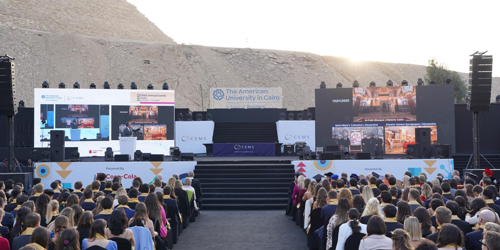 CEMS graduation at the pyramids