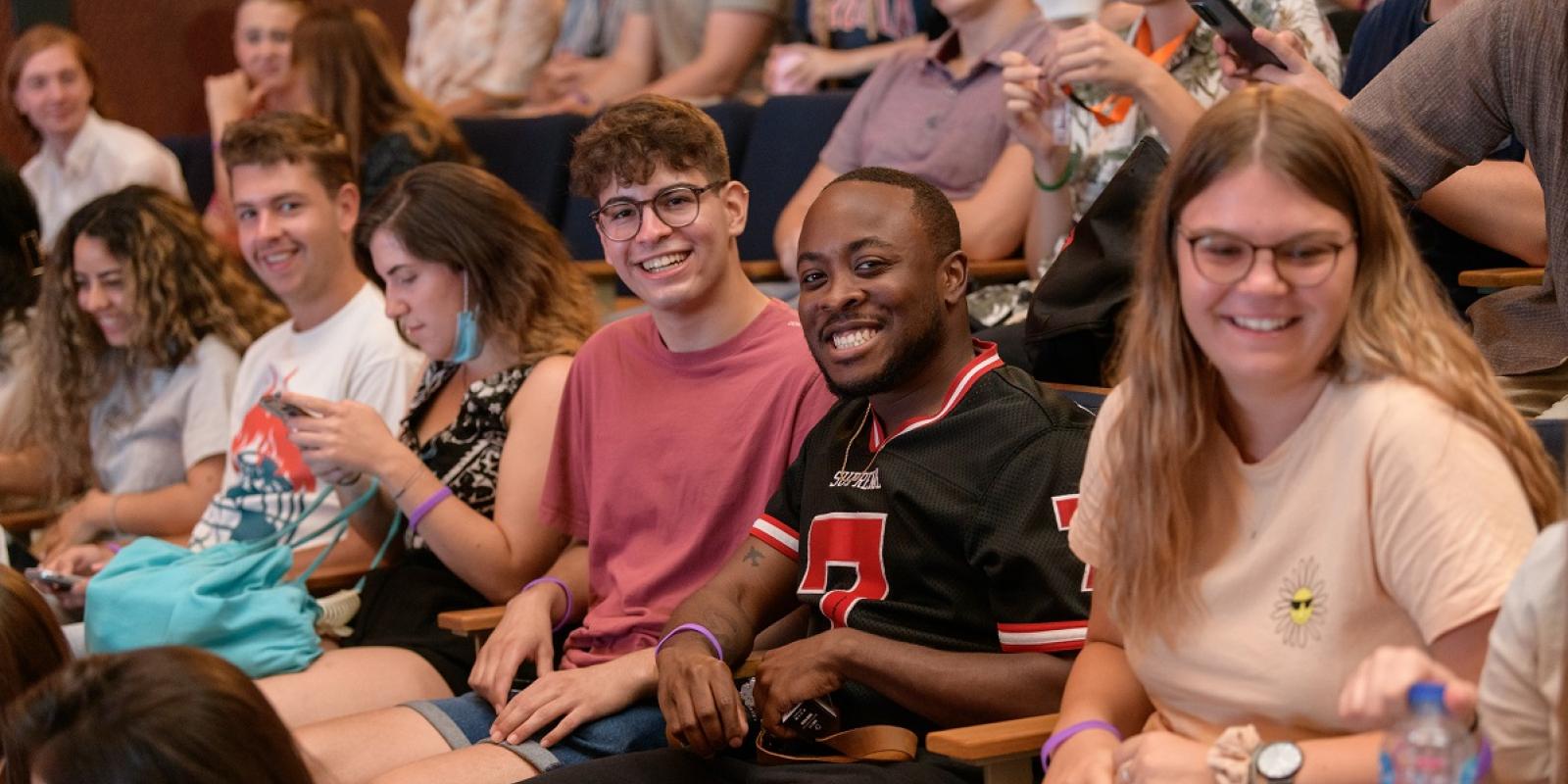 Students smiling in class