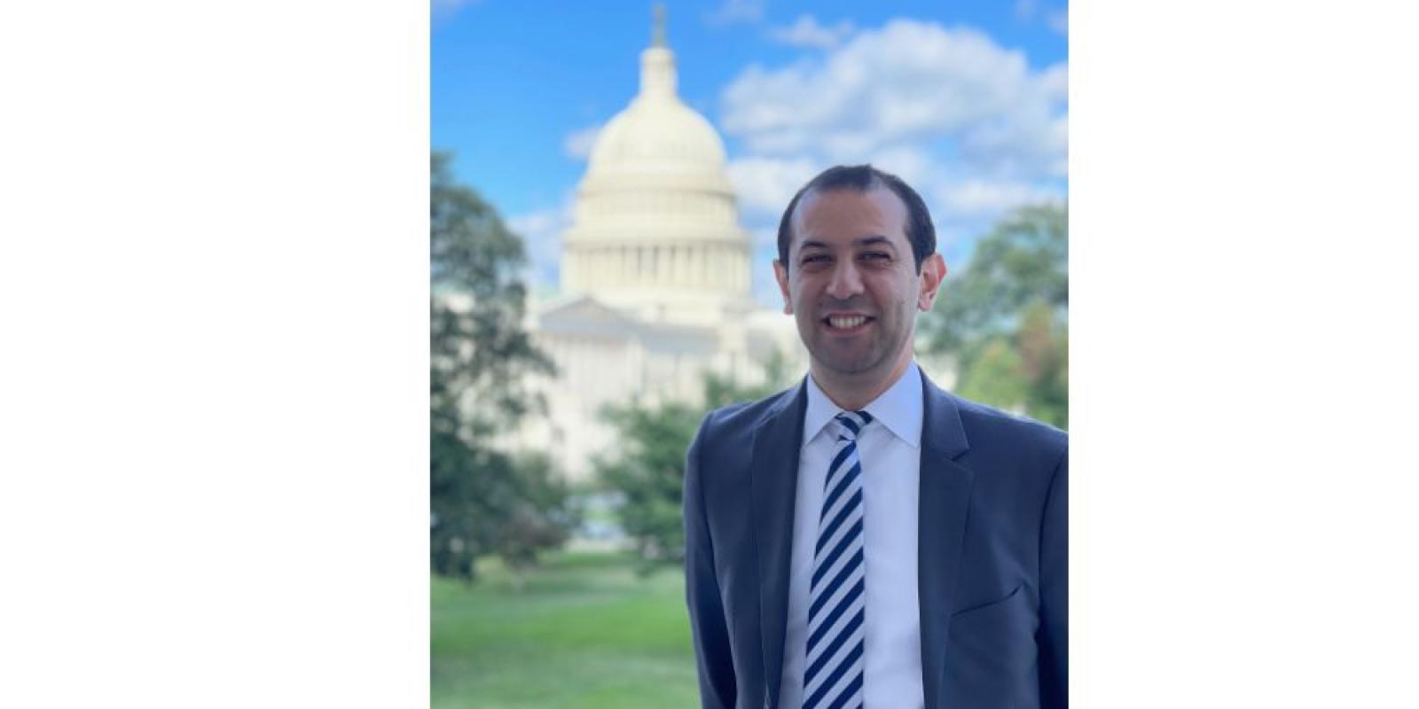 Mena Hanna standing in front of US Capitol Building