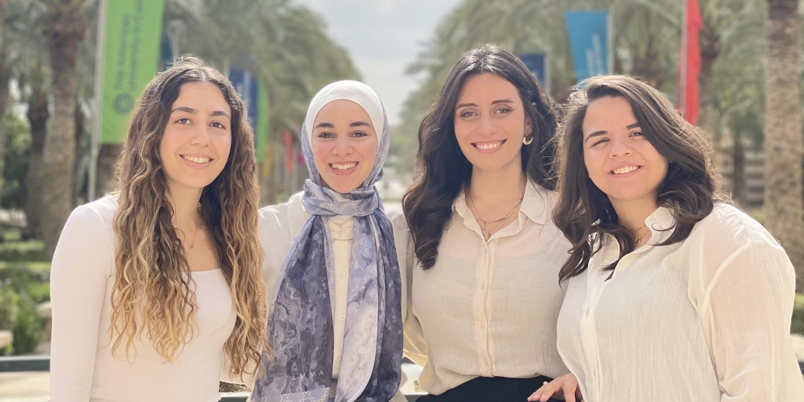 four women in the AUC gardens