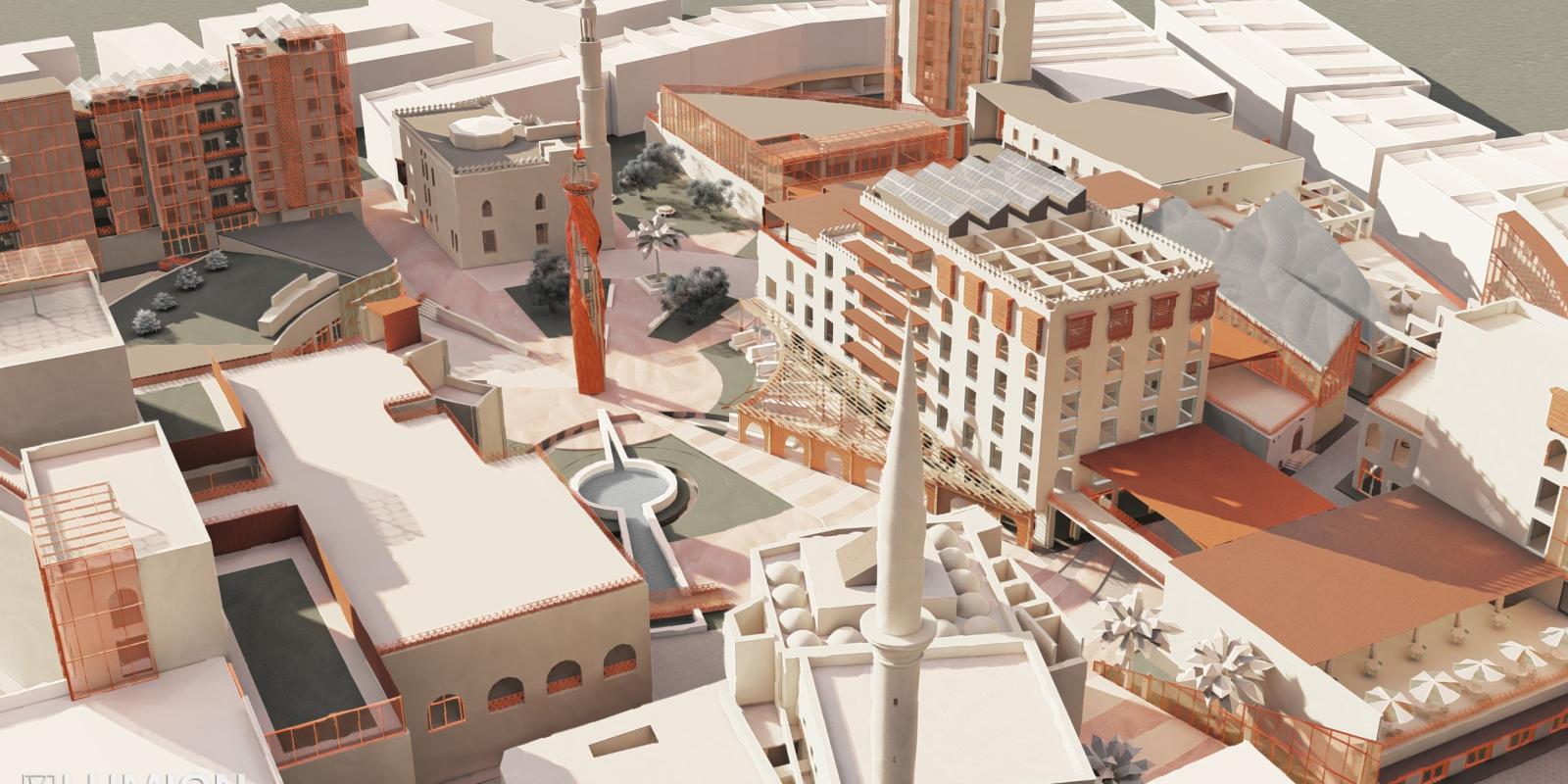 Rendering of Zahran's project on Haret Bergwan