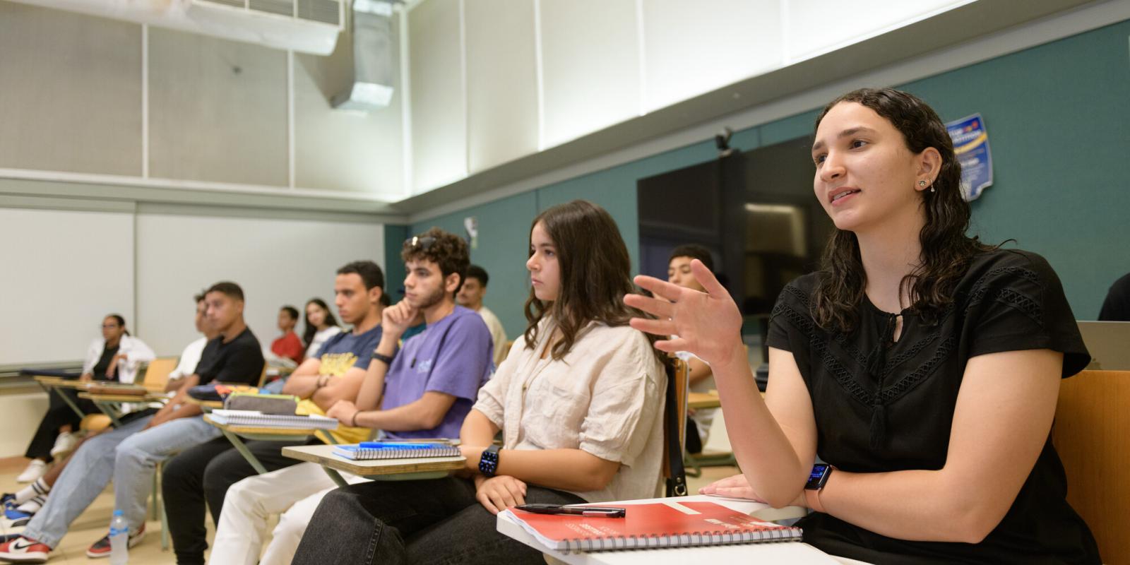 Students sitting in class