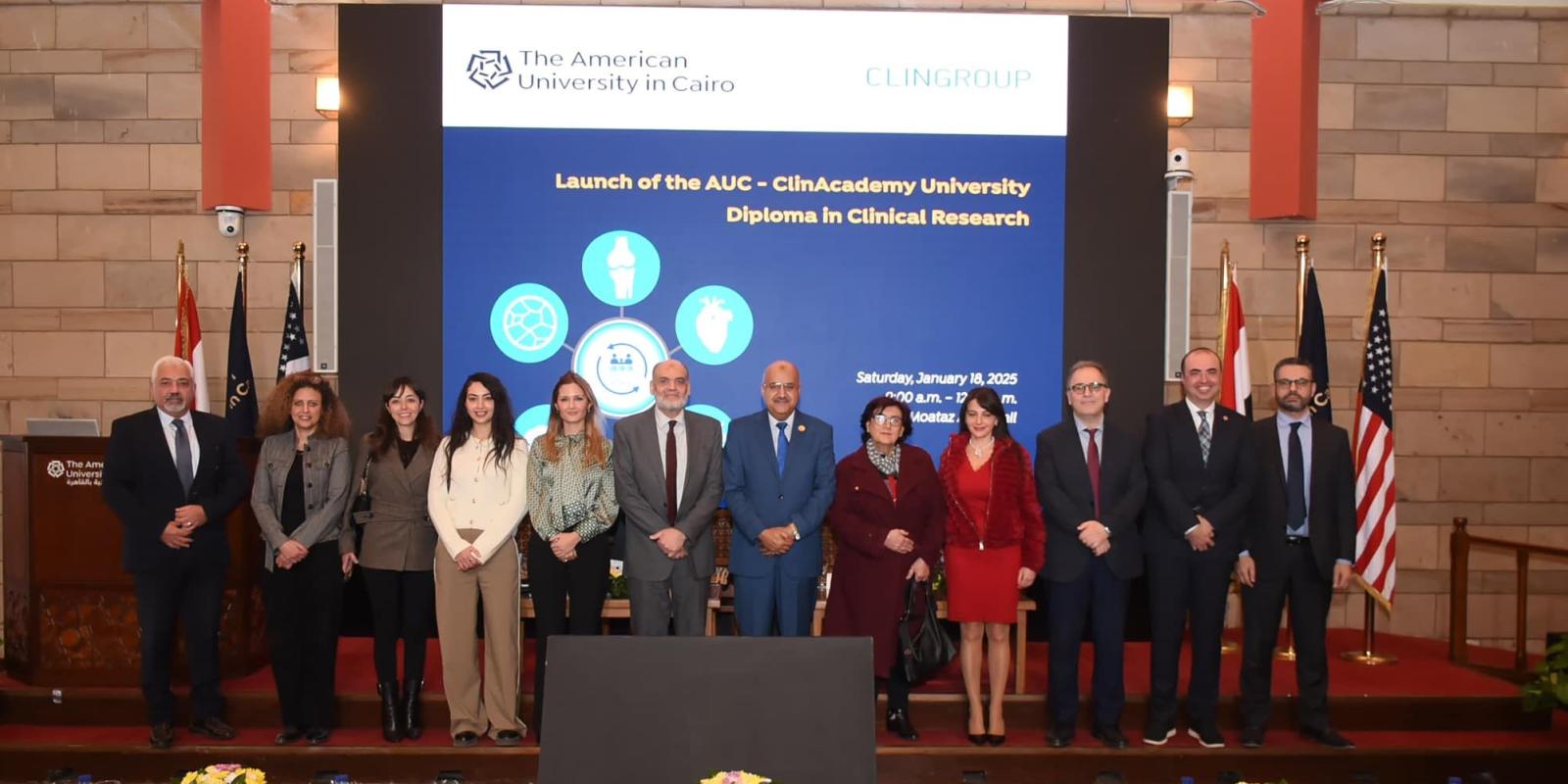 Group photo of AUC and ClinGroup Leaders at the MOU signing ceremony