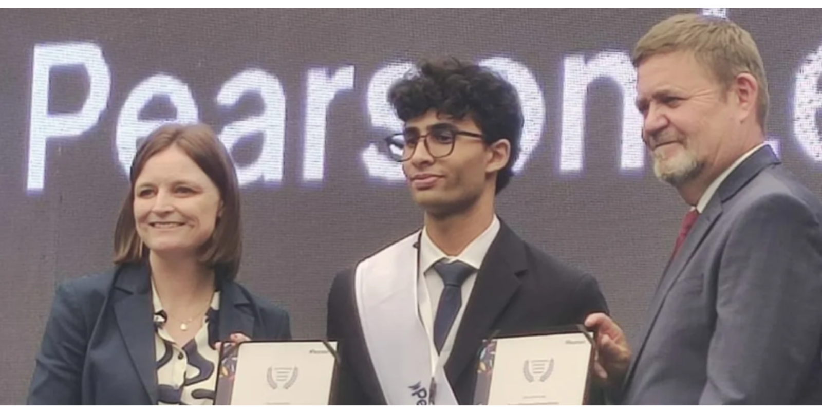 Khater accepting his award