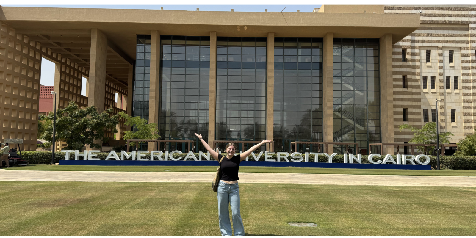 Sophie posing on campus