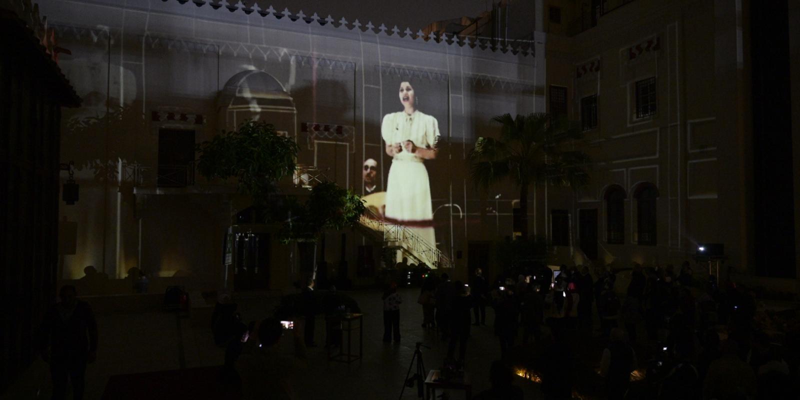 Light projection on the University buildings 