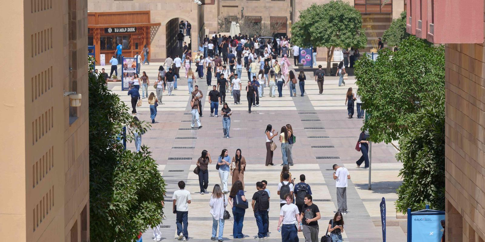 AUC students on campus at the start of the new academic year 2026-2027