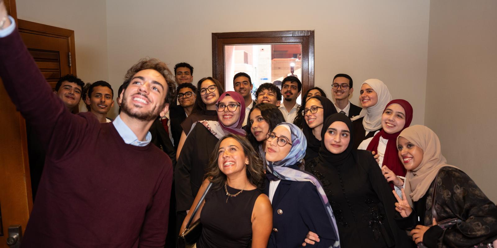 Tomorrow's Leaders students take a group selfie