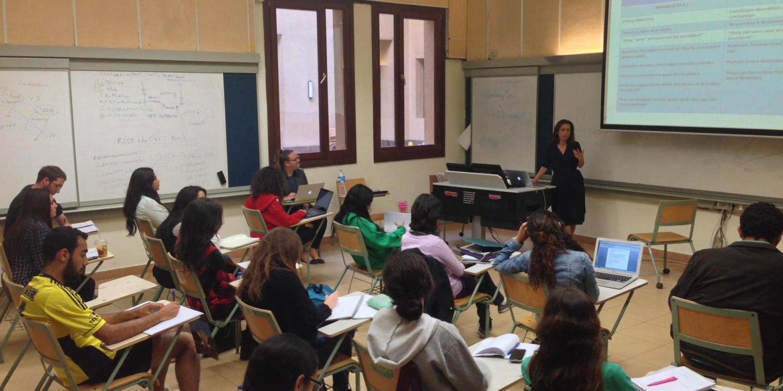 Nagla Rizk teaches CopyrightX to economics students.