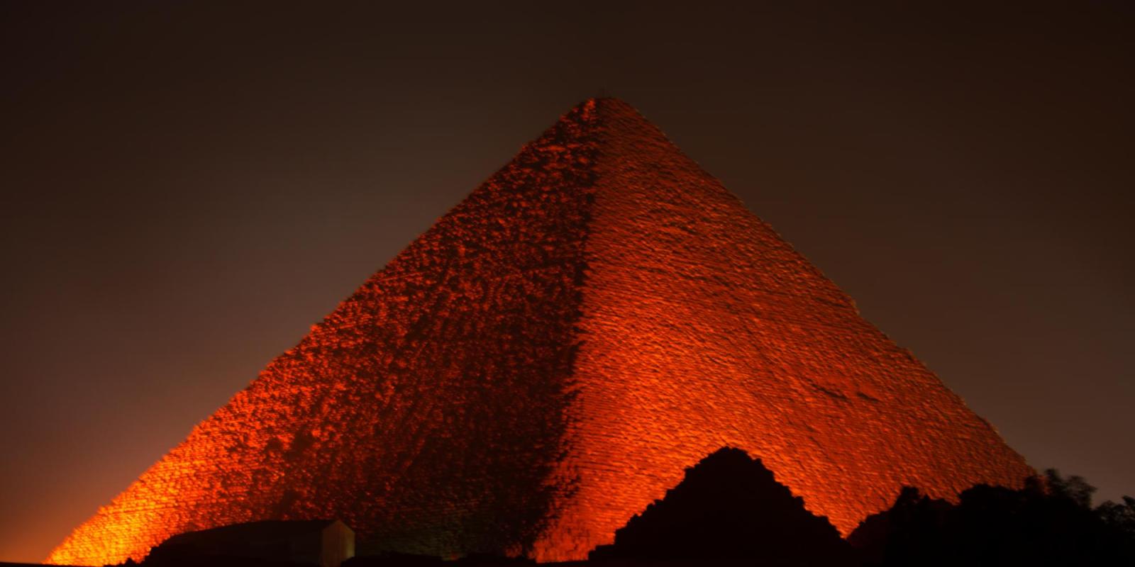 The Great Pyramid was illuminated in orange as part of the "Orange the World" campaign for last year's International Day for the Elimination of Violence against Women