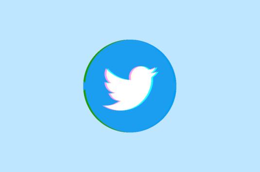 Twitter Logo with glitch effect