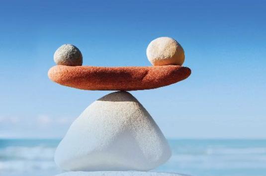 Stones on top of each other in the water