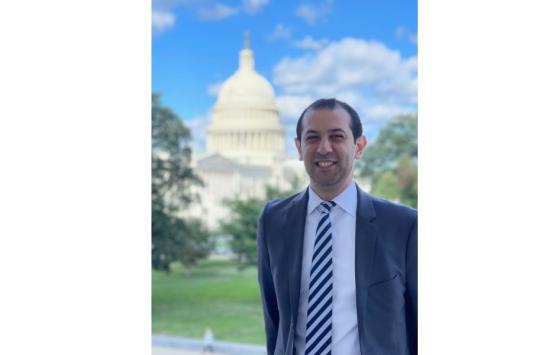 Mena Hanna standing in front of US Capitol Building
