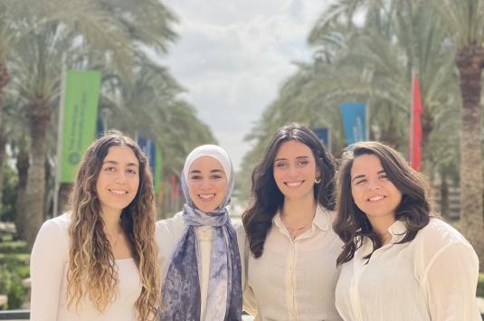 four women in the AUC gardens