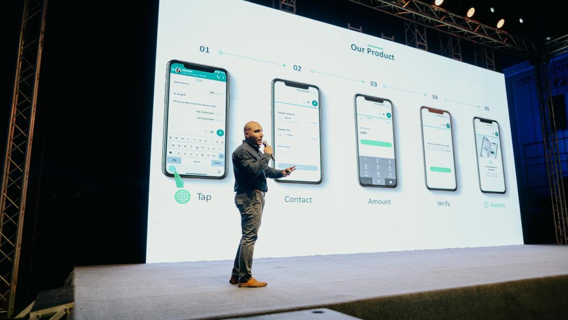  A participant talking about his product 