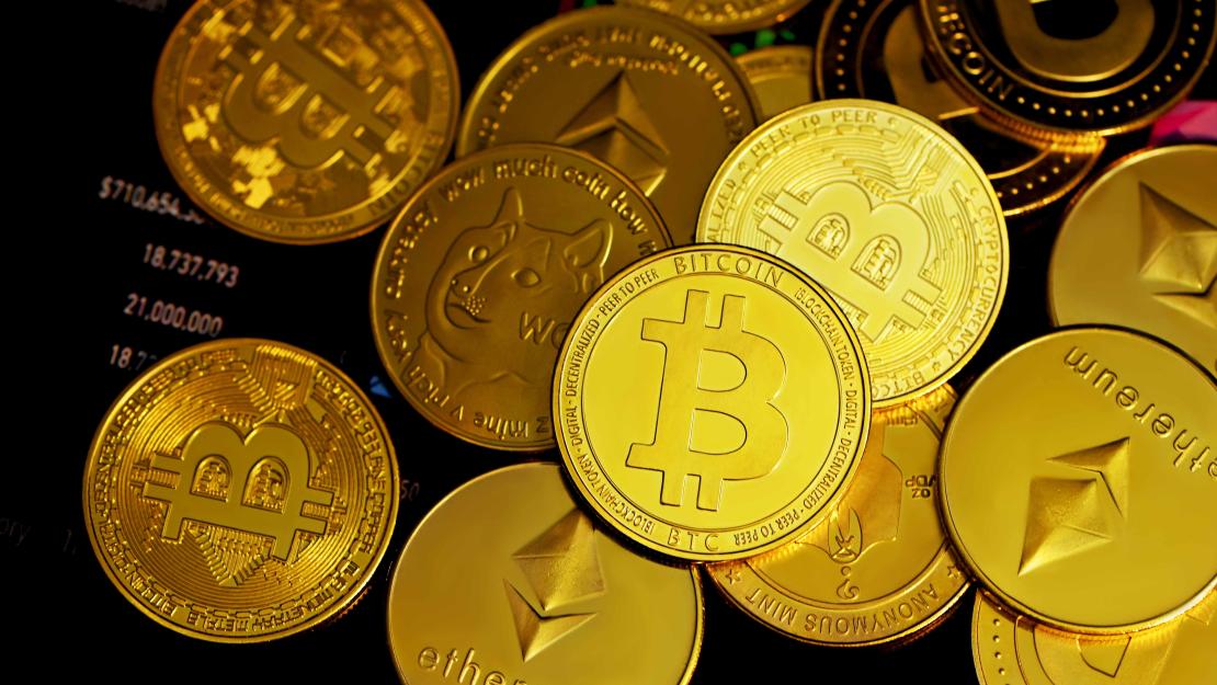 Stock Image of cryptocurrencies