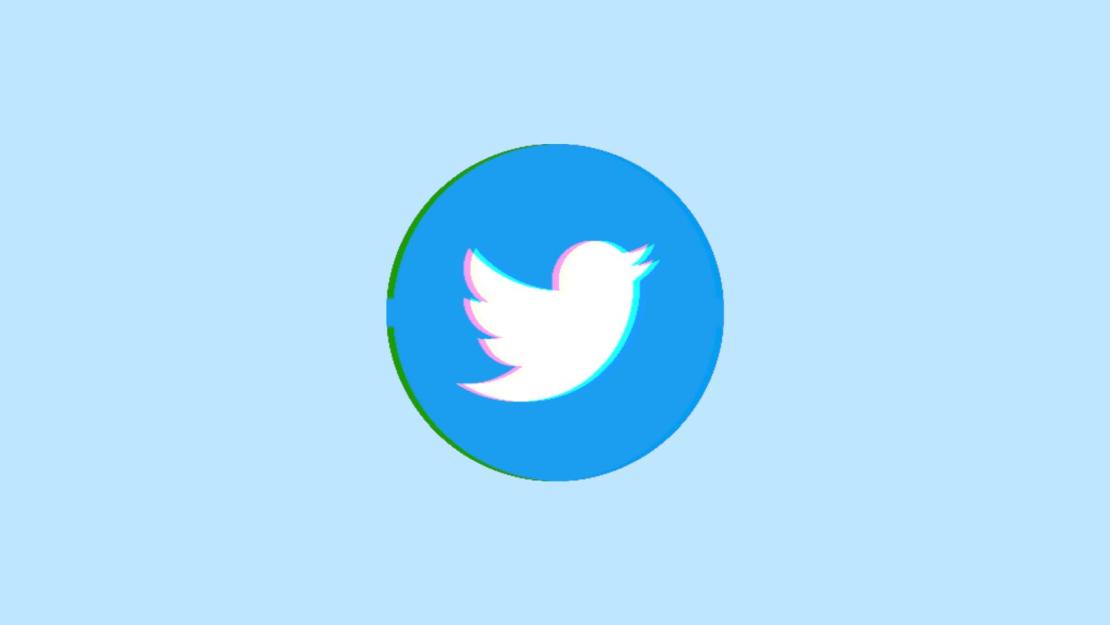 Twitter Logo with glitch effect