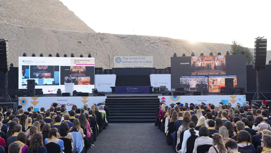 CEMS graduation at the pyramids