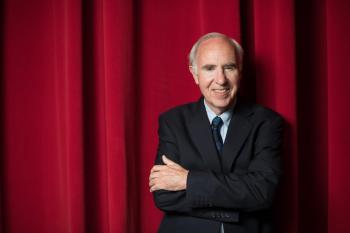 Haynes Mahoney stands in the Malak Gabr Arts Theater.