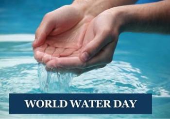 Hands holding water in World Water Day