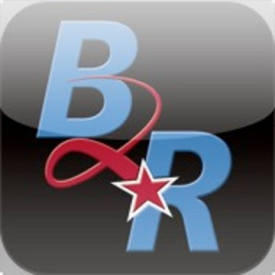Logo with letter B and R and a red star