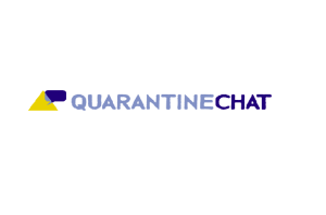 White logo with quarantine chat written on it