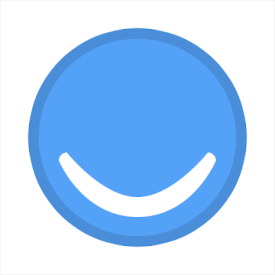 Blue smiling face