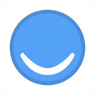 Blue smiling face