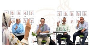 Participants at the sign language workshop offered by AUC's School of Continuing Education