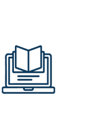 Icon of an open book on a computer screen