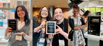 Awardees are pictured with their awards in a 3-part collage